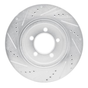 Ford Explorer Brake Rotor (1) - Front Right - R1 Concepts - Drilled & Slotted - Silver - `02-`05